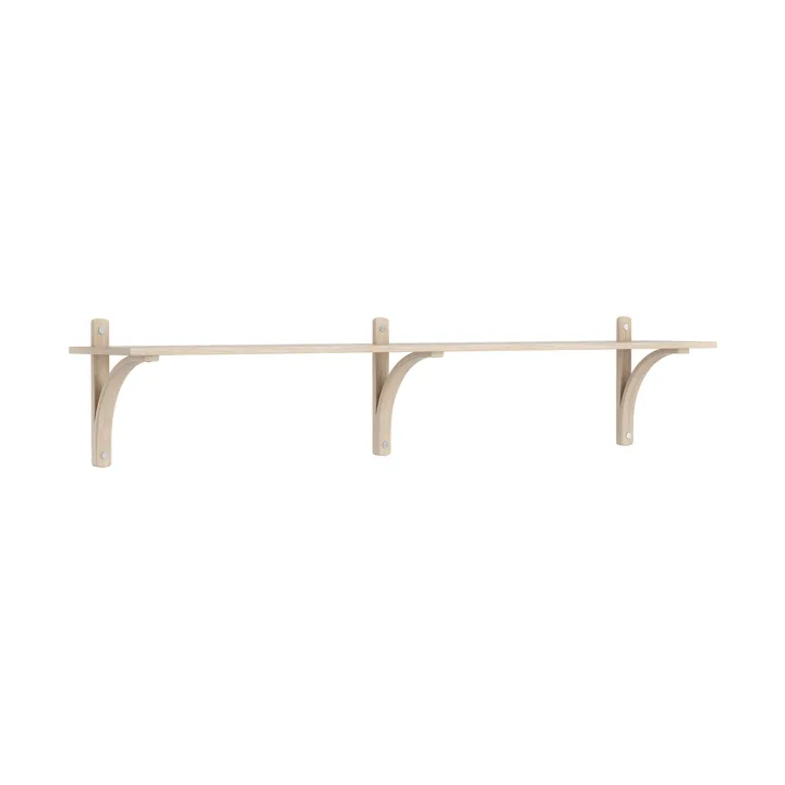 Levi shelf 1 shelf level - White pigmented oak-aluminium, 180 cm - Swedese