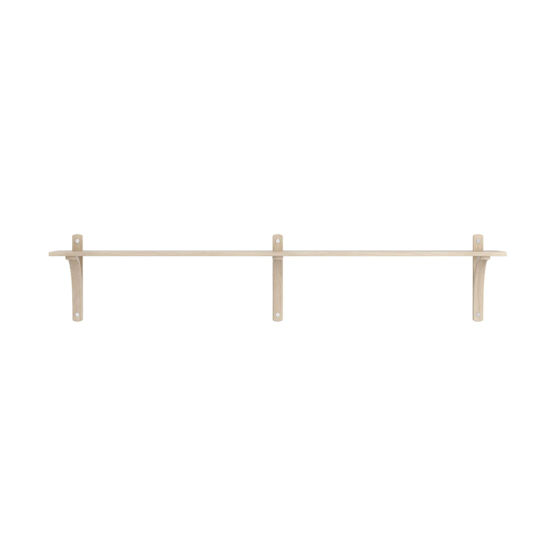 Levi shelf 1 shelf level, White pigmented oak-aluminium, 180 cm Swedese