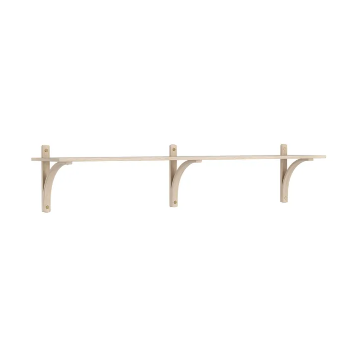 Levi shelf 1 shelf level - White-pigmented oak-brass, 180 cm - Swedese