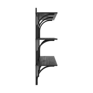 Levi shelf 3 shelves - Black-stained ash-aluminum, 180 cm - Swedese