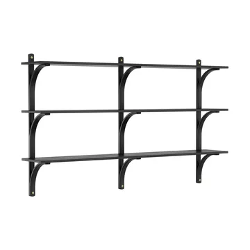 Levi shelf 3 shelves - Black-stained ash-brass, 180 cm - Swedese