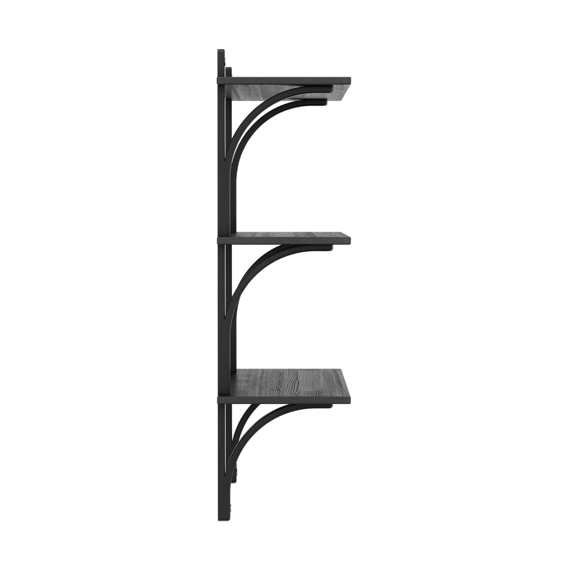 Levi shelf 3 shelves, Black-stained ash-brass, 90 cm Swedese