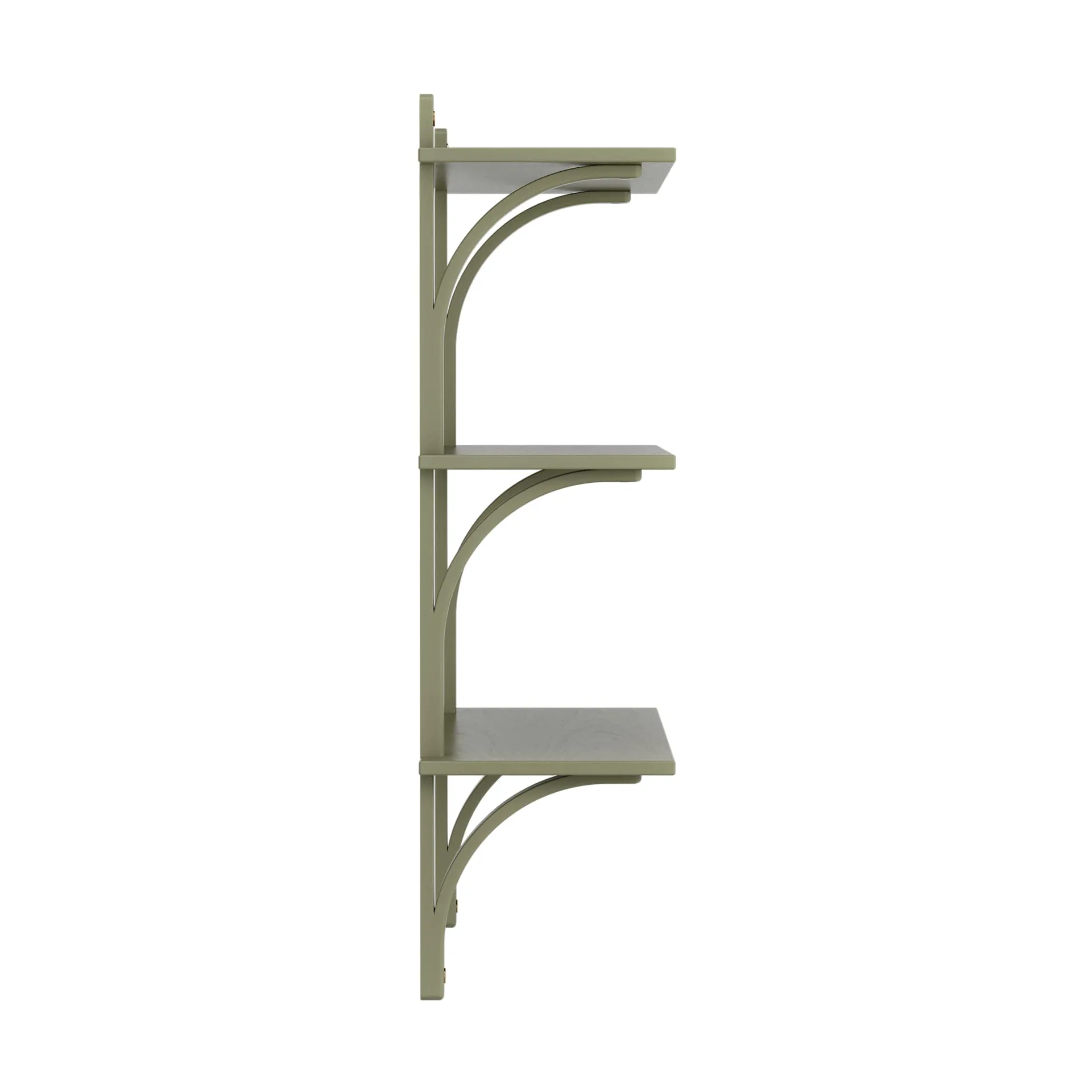 Levi shelf 3 shelves, Moss green-aluminium, 90 cm Swedese