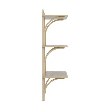 Levi shelf 3 shelves - Natural lacquered oak-brass, 90 cm - Swedese