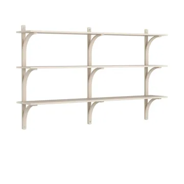 Levi shelf 3 shelves - White pigmented ash-aluminium, 180 cm - Swedese