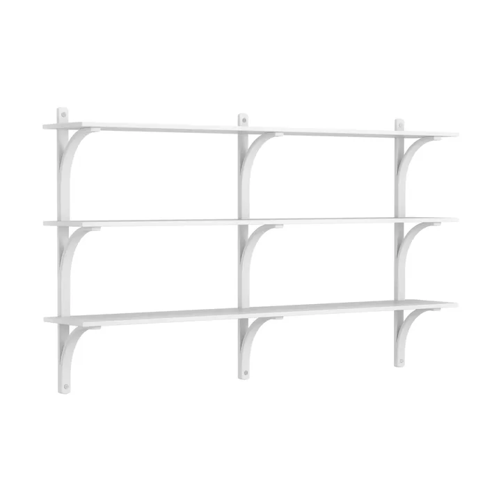 Levi shelf 3 shelves - White-stained ash-aluminium, 180 cm - Swedese