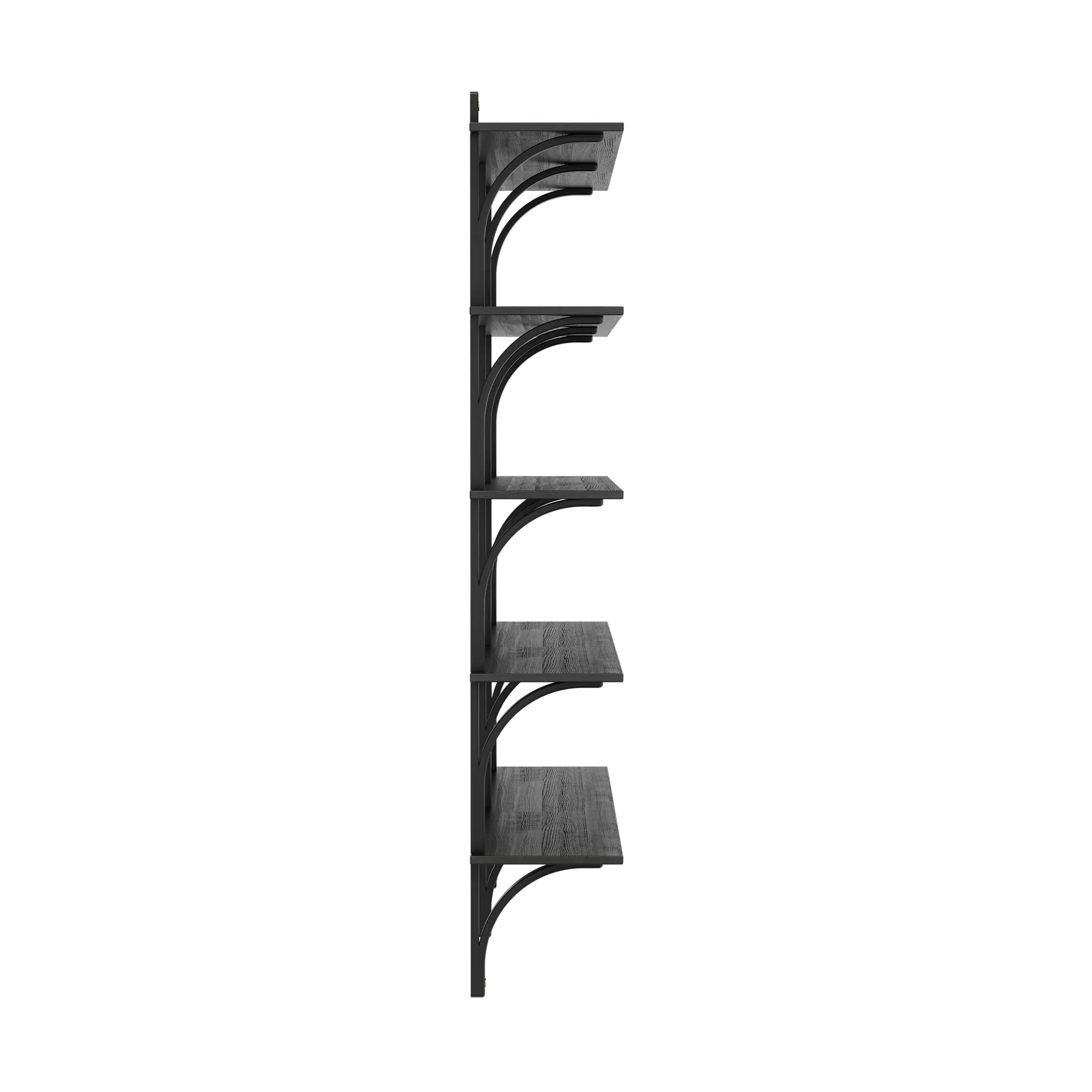 Levi shelf 5 shelves, Black-stained ash-brass, 180 cm Swedese