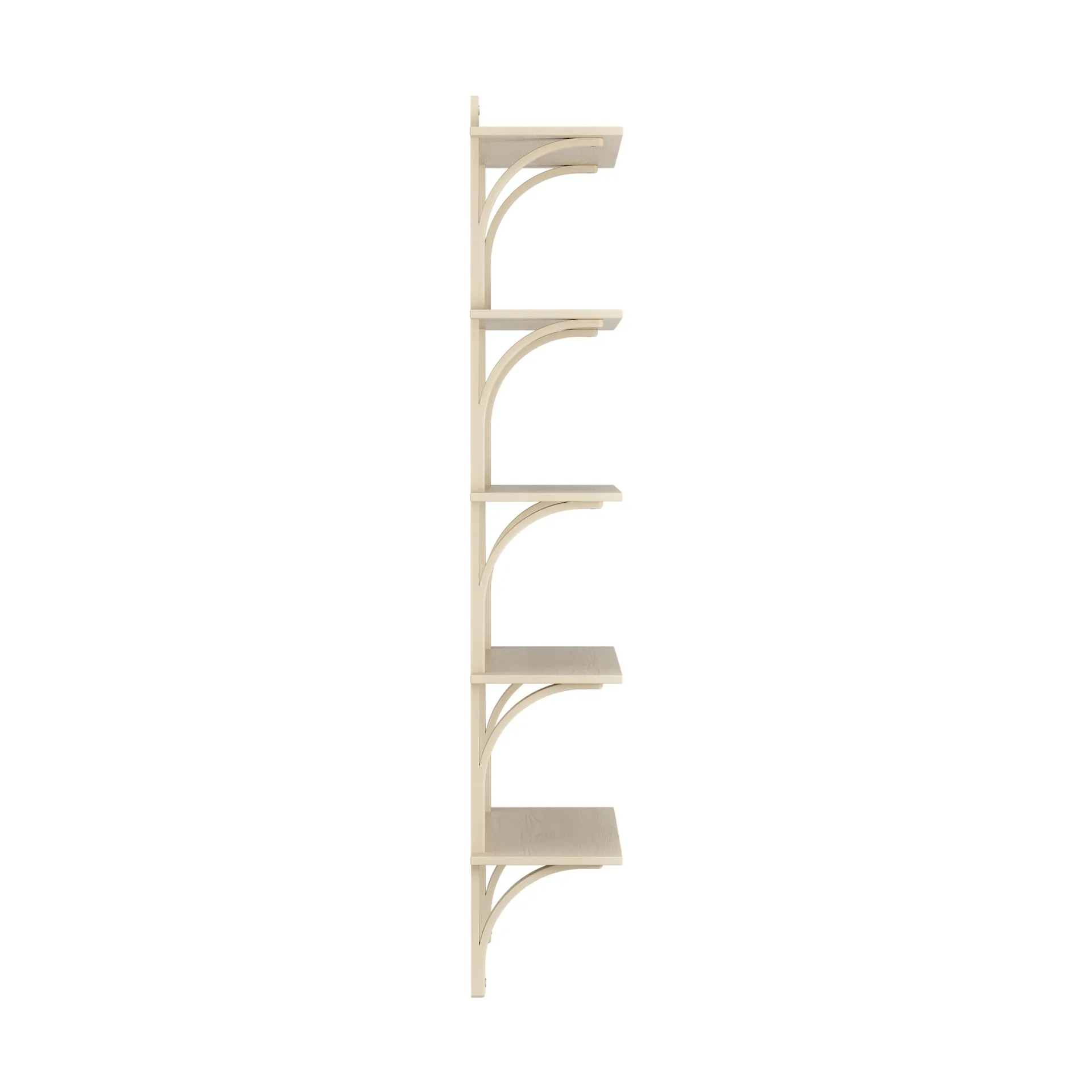 Levi shelf 5 shelves, Natural lacquered ash-aluminium, 90 cm Swedese
