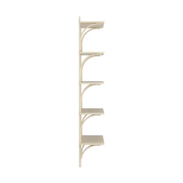 Levi shelf 5 shelves - Natural lacquered ash-aluminium, 90 cm - Swedese