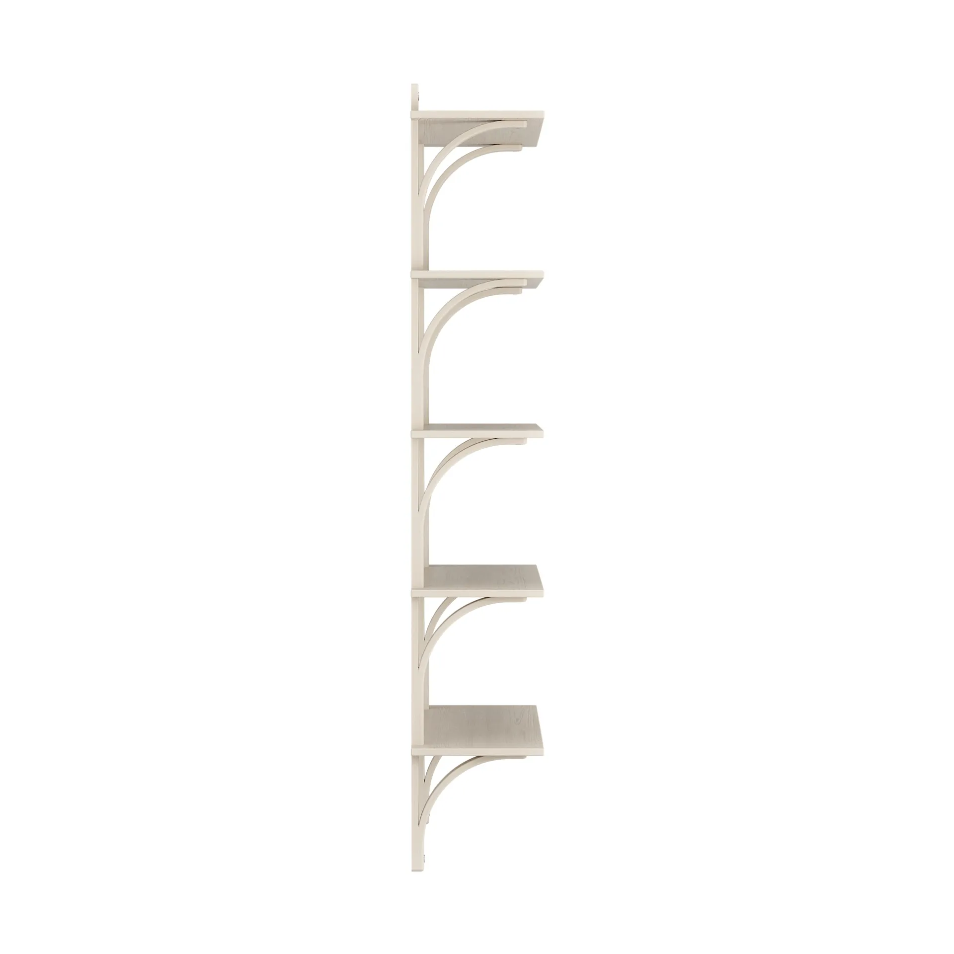 Levi shelf 5 shelves, White-pigmented ash-aluminium, 90 cm Swedese