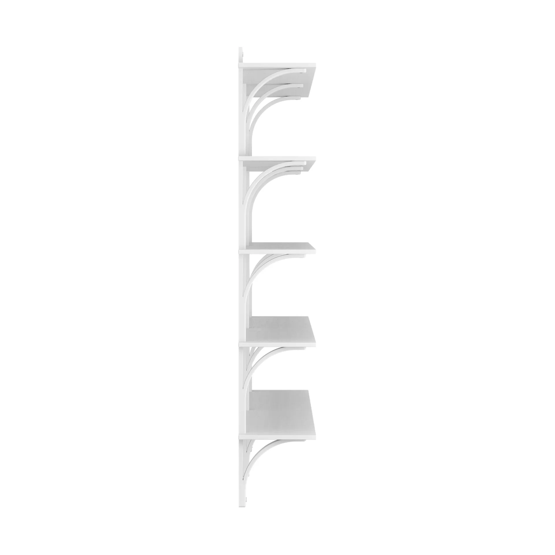 Levi shelf 5 shelves, White-stained ash-aluminium, 180 cm Swedese