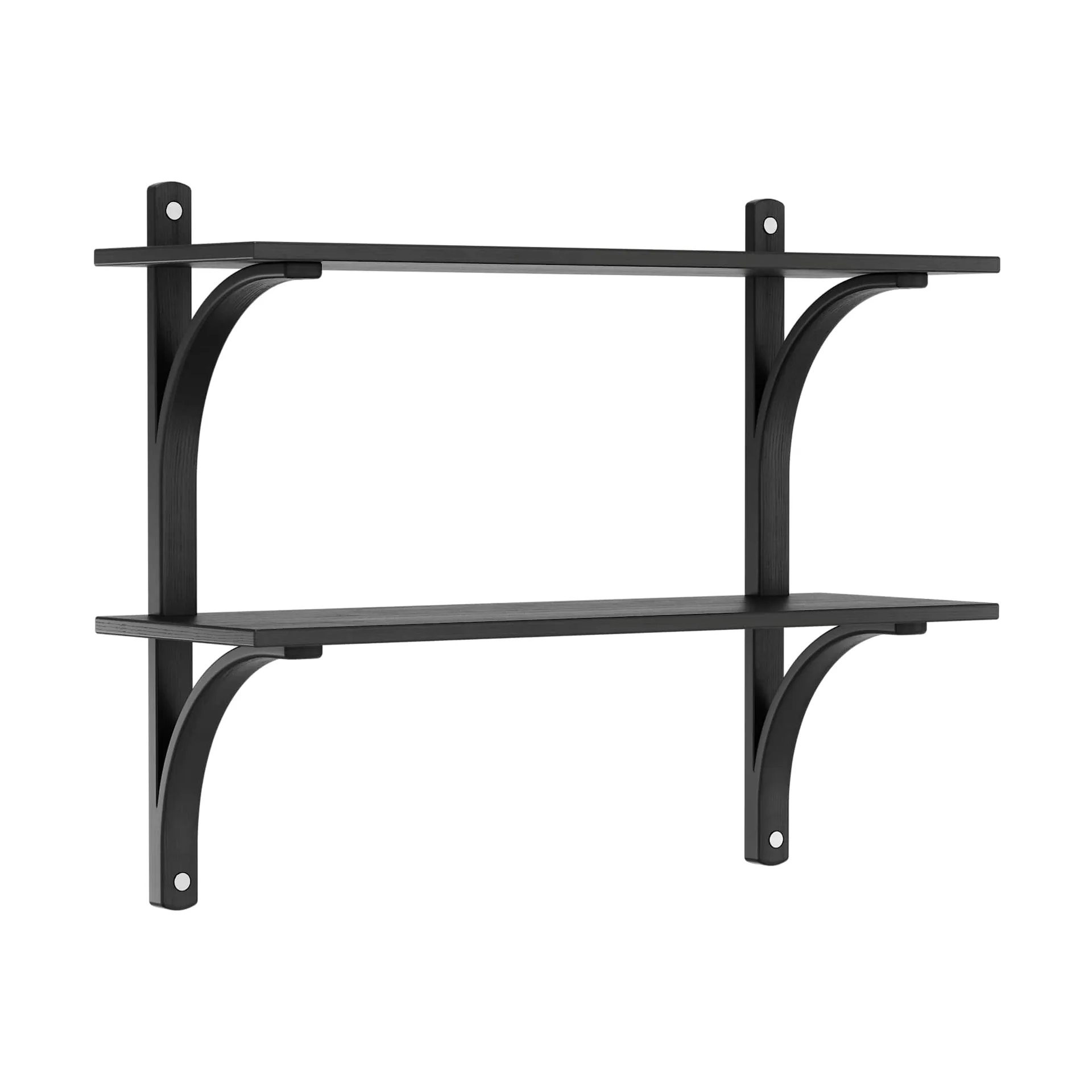 Levi shelf, Black ash-stainless steel, 2 shelves, 90 cm Swedese
