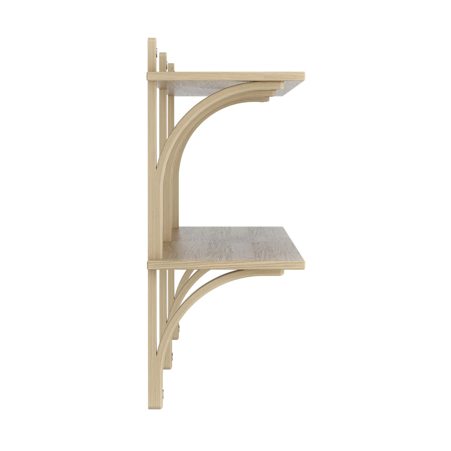 Levi shelf, Lacquered oak-stainless steel, 2 shelves, 180 cm Swedese