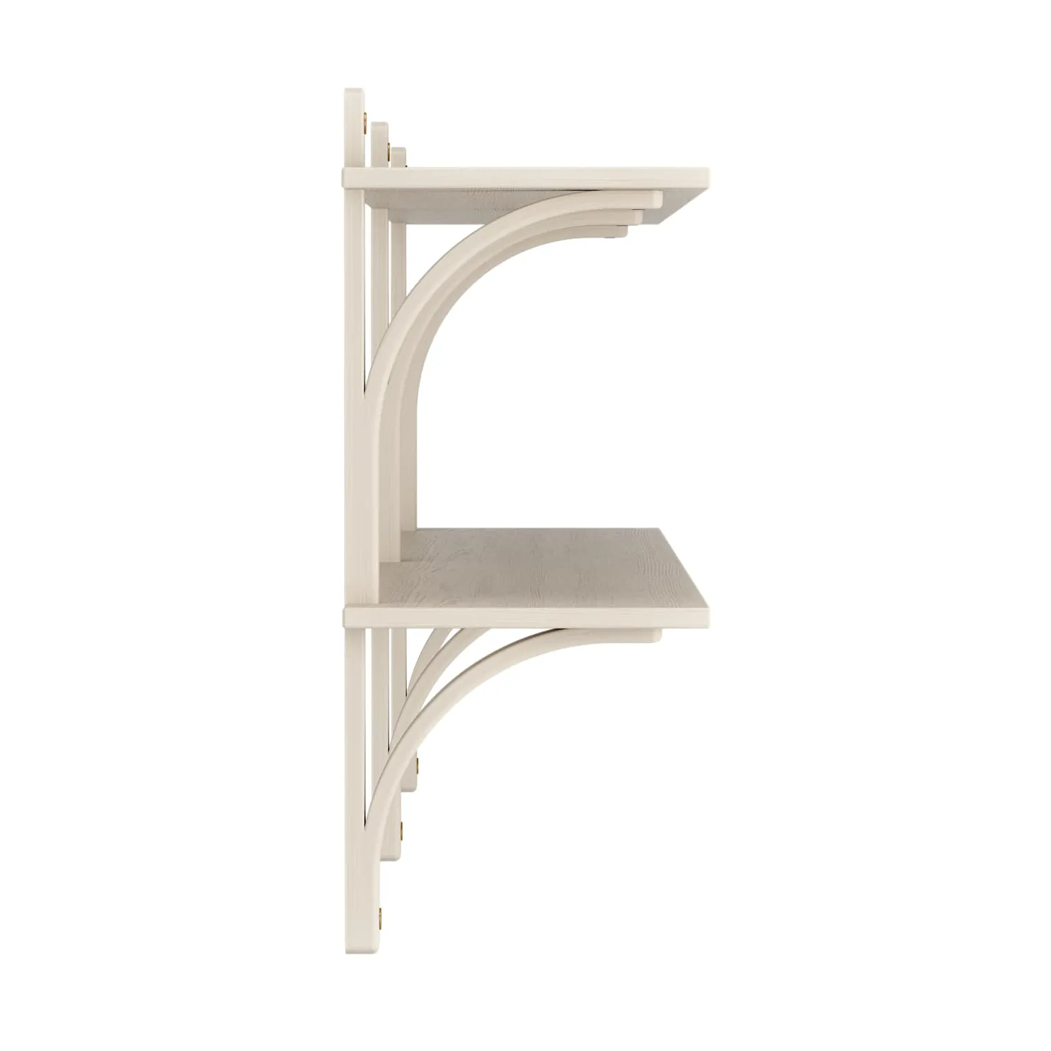 Levi shelf, White-pigmented ash-brass, 2 shelves, 180 cm Swedese