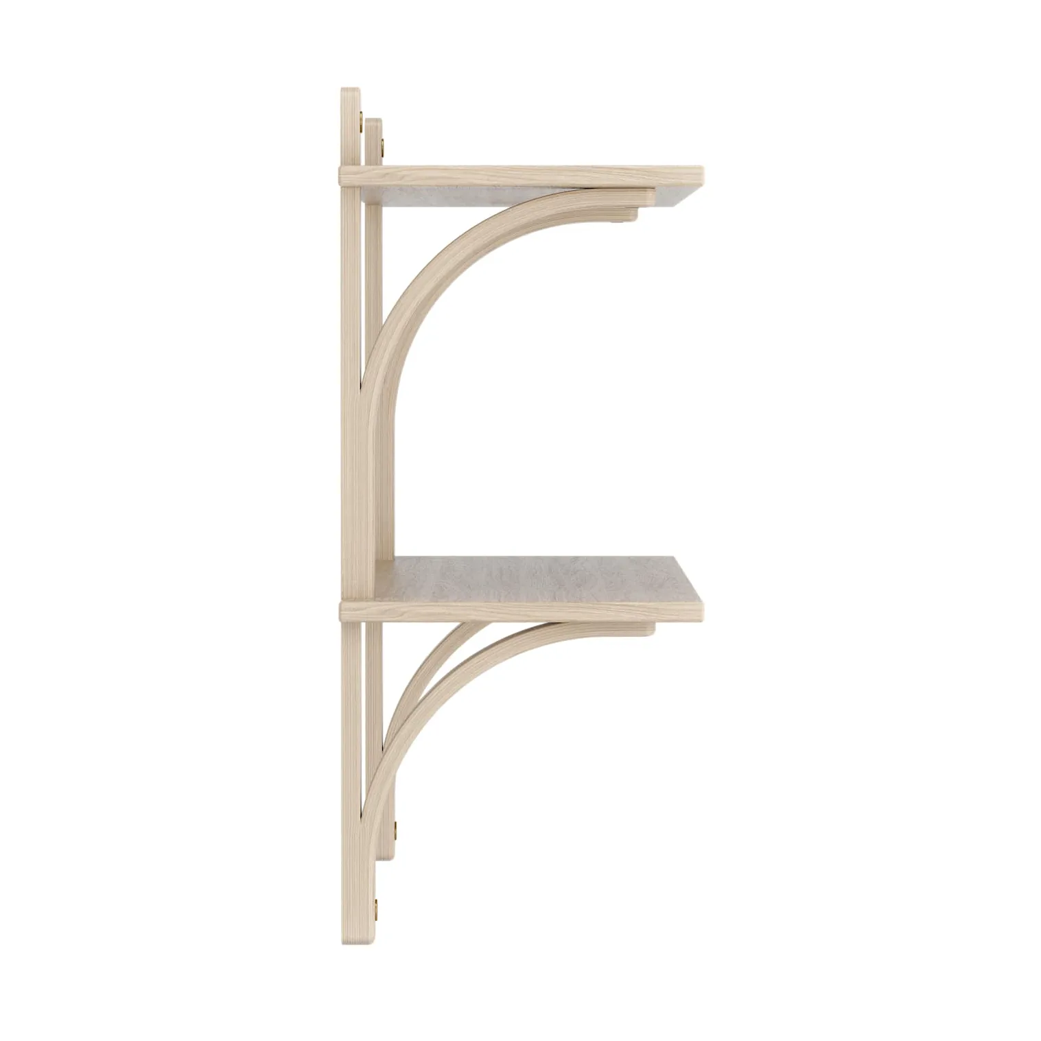 Levi shelf, White-pigmented oak-brass, 2 shelves, 90 cm Swedese
