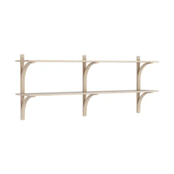 Levi shelf - White-pigmented oak-stainless steel, 2 shelves, 180 cm - Swedese
