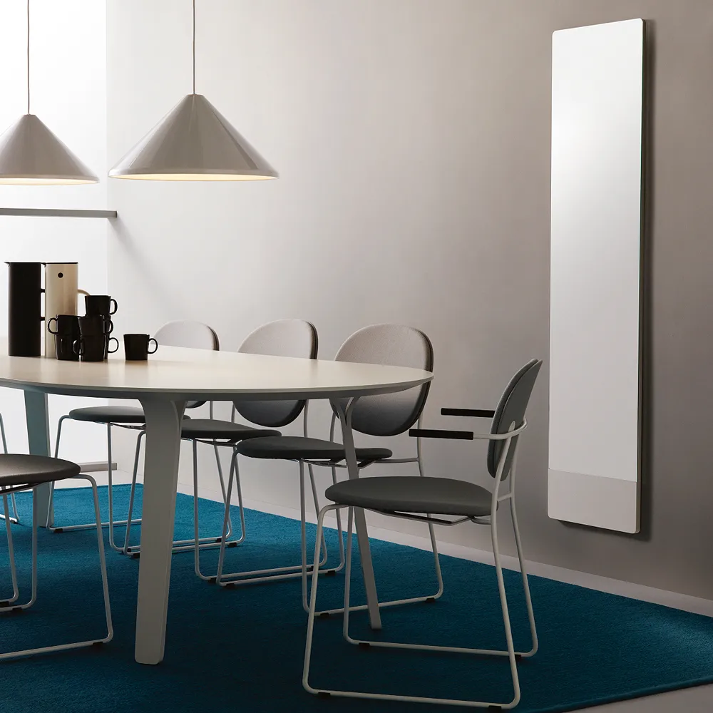 Mira wall mirror, White lacquer Swedese