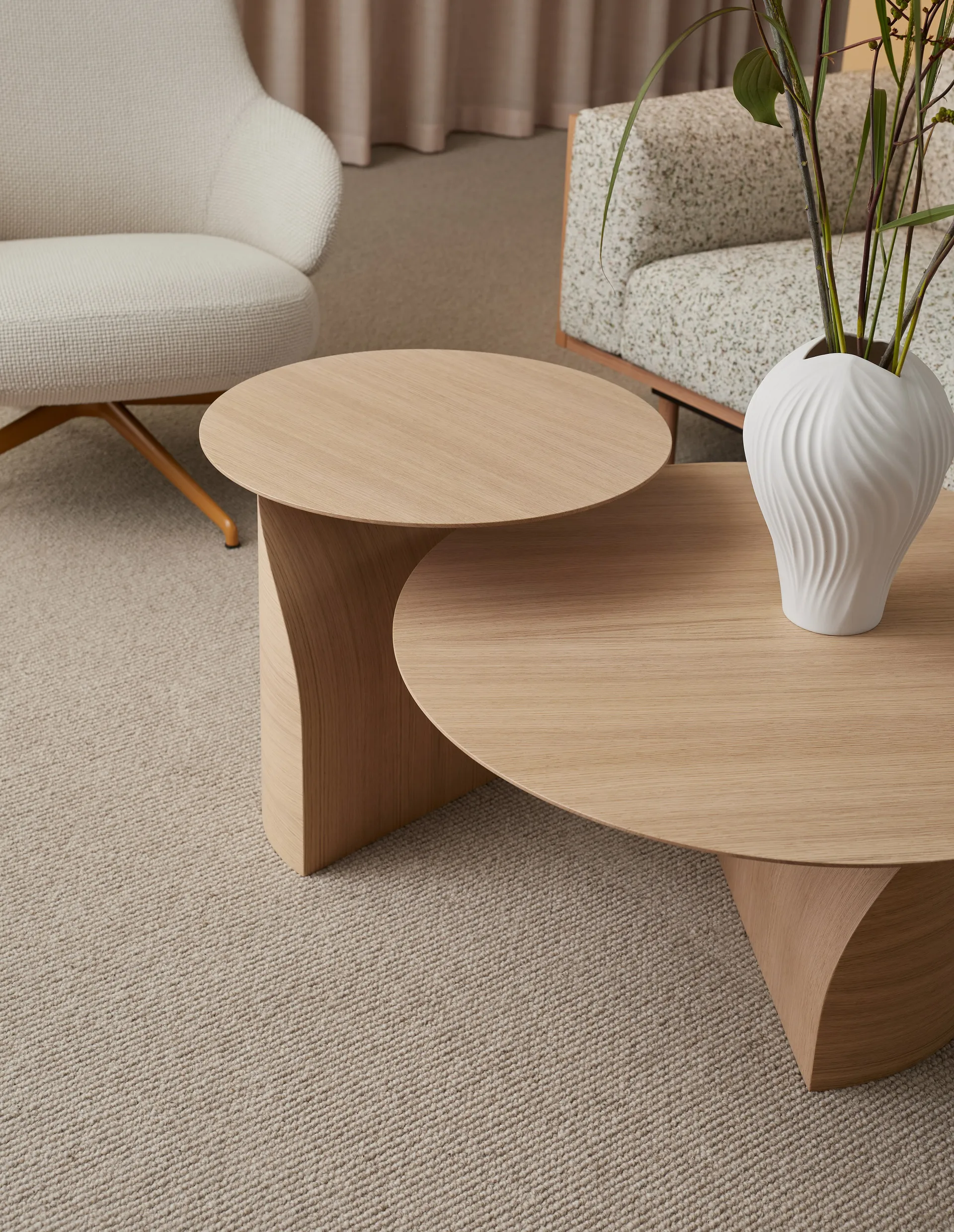 Savoa table H45 cm, Oak laquered Swedese