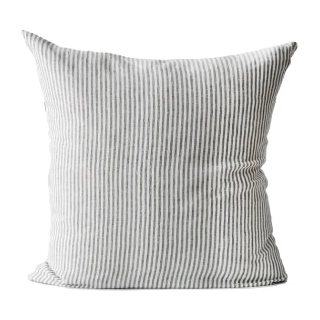 Stonewashed linen pillowcase 65x65 cm, Grey-white Tell Me More