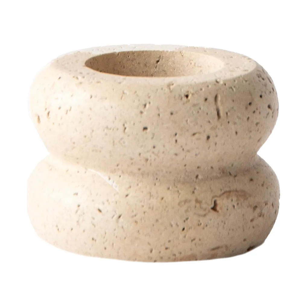 Travertine candle holder, Small 5 cm Tell Me More