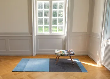 Stripes hallway rug horizontal - Blue-steel grey. 90x200 cm - tica copenhagen