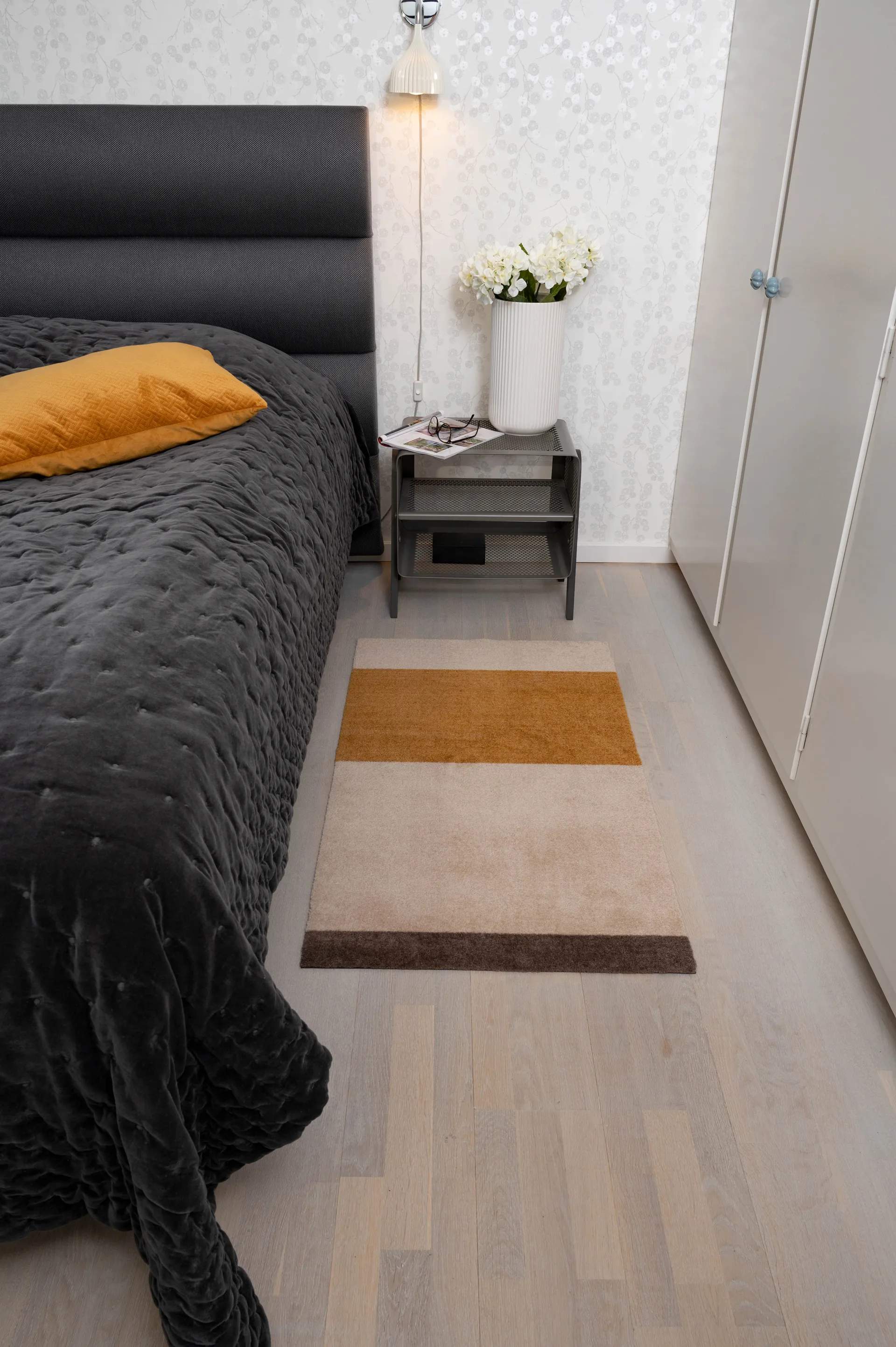 Stripes hallway rug horizontal, Ivory-dijon-brown. 67x120 cm tica copenhagen