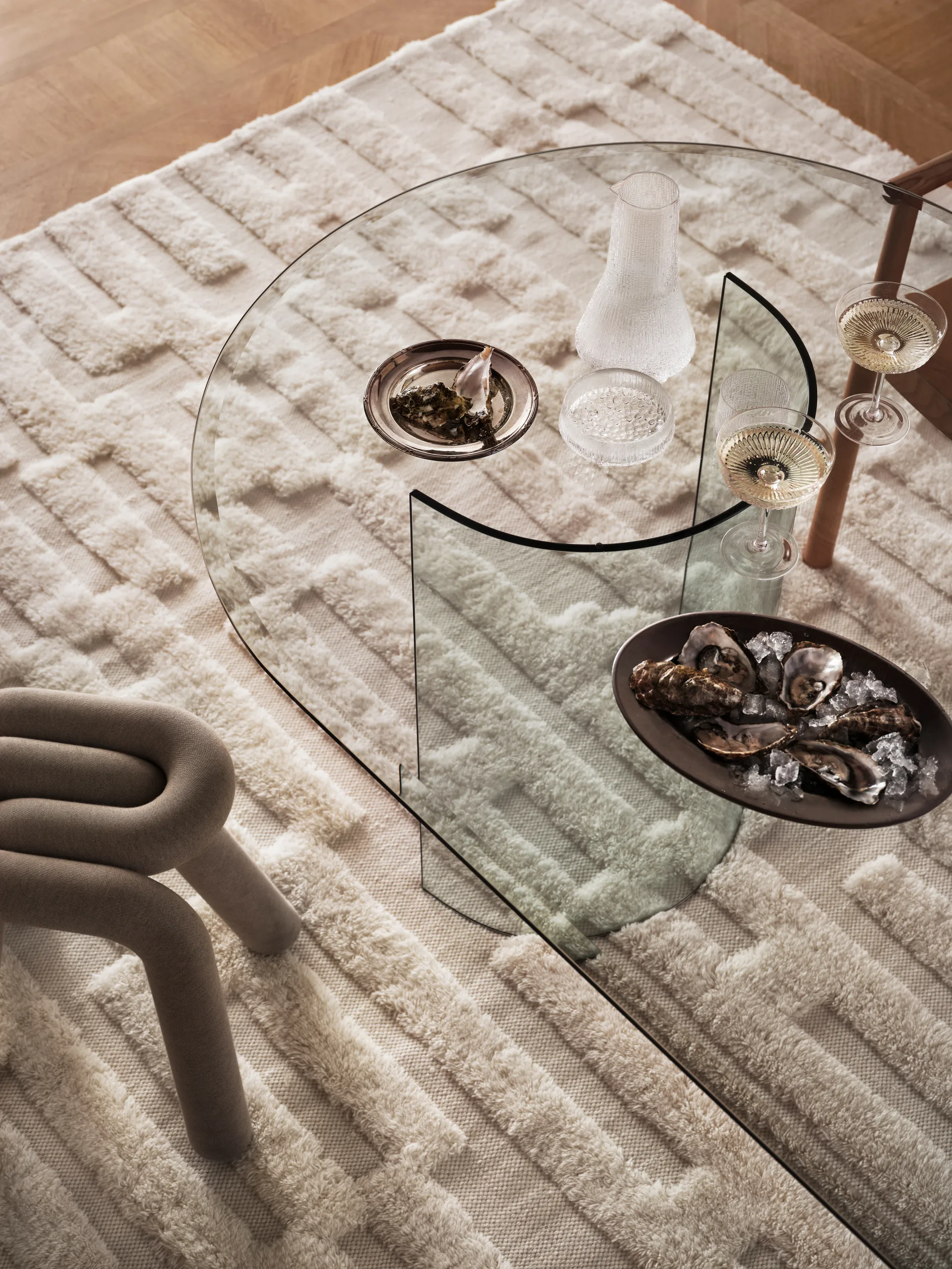 Bielke wool carpet 240x350 cm, Offwhite Tinted