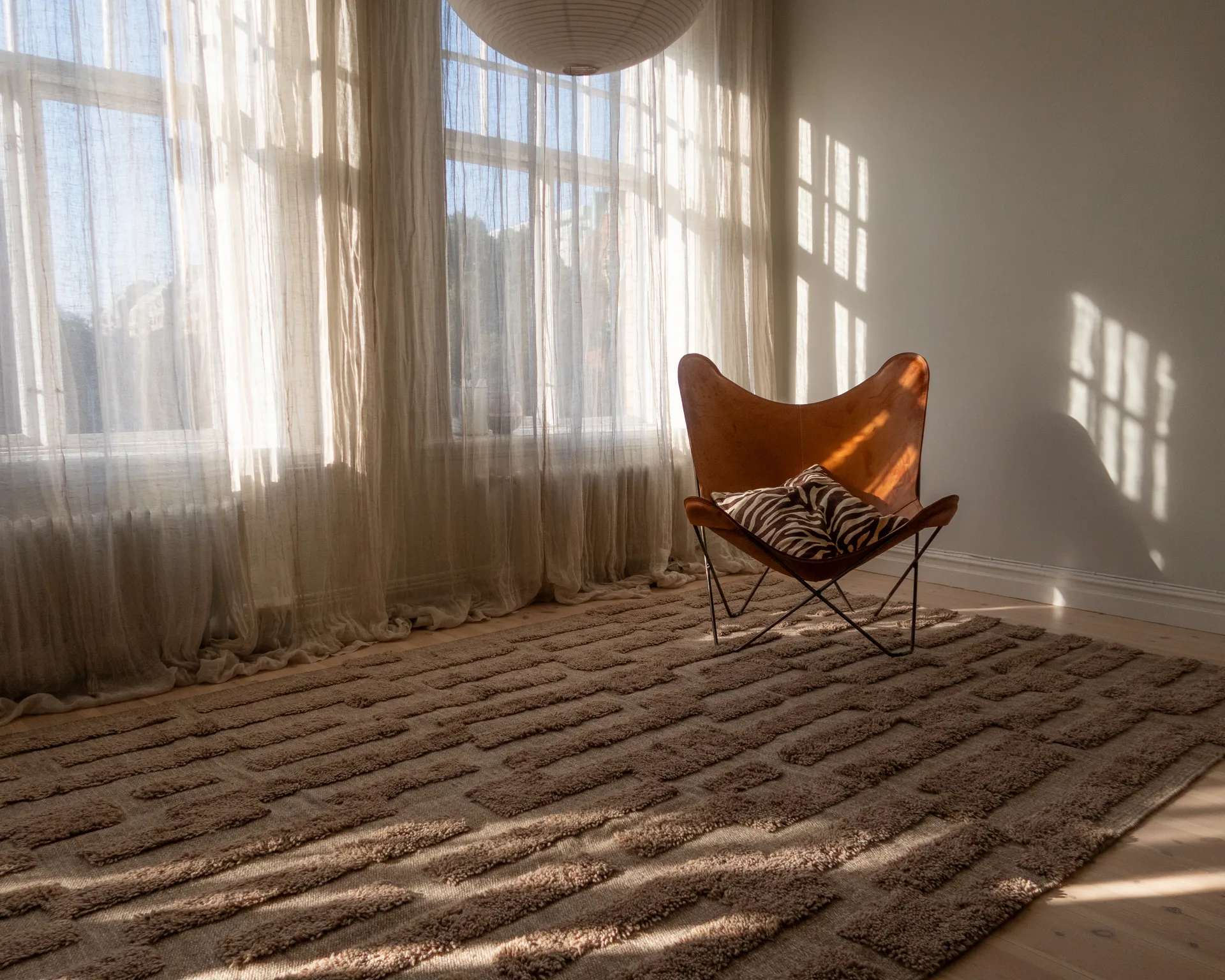 Bielke wool rug 170x240 cm, Dark beige Tinted