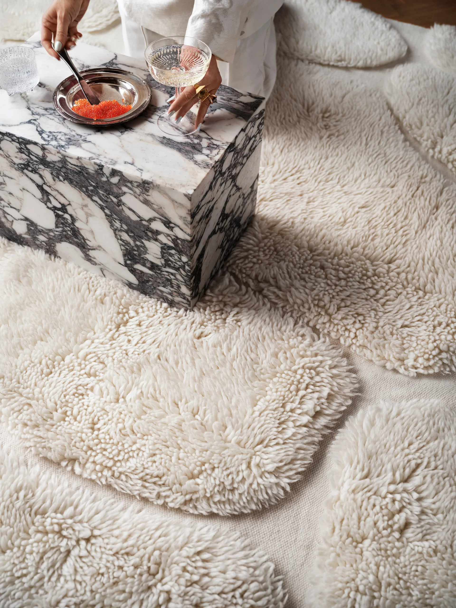 Kullin wool carpet 250x350 cm, Offwhite Tinted