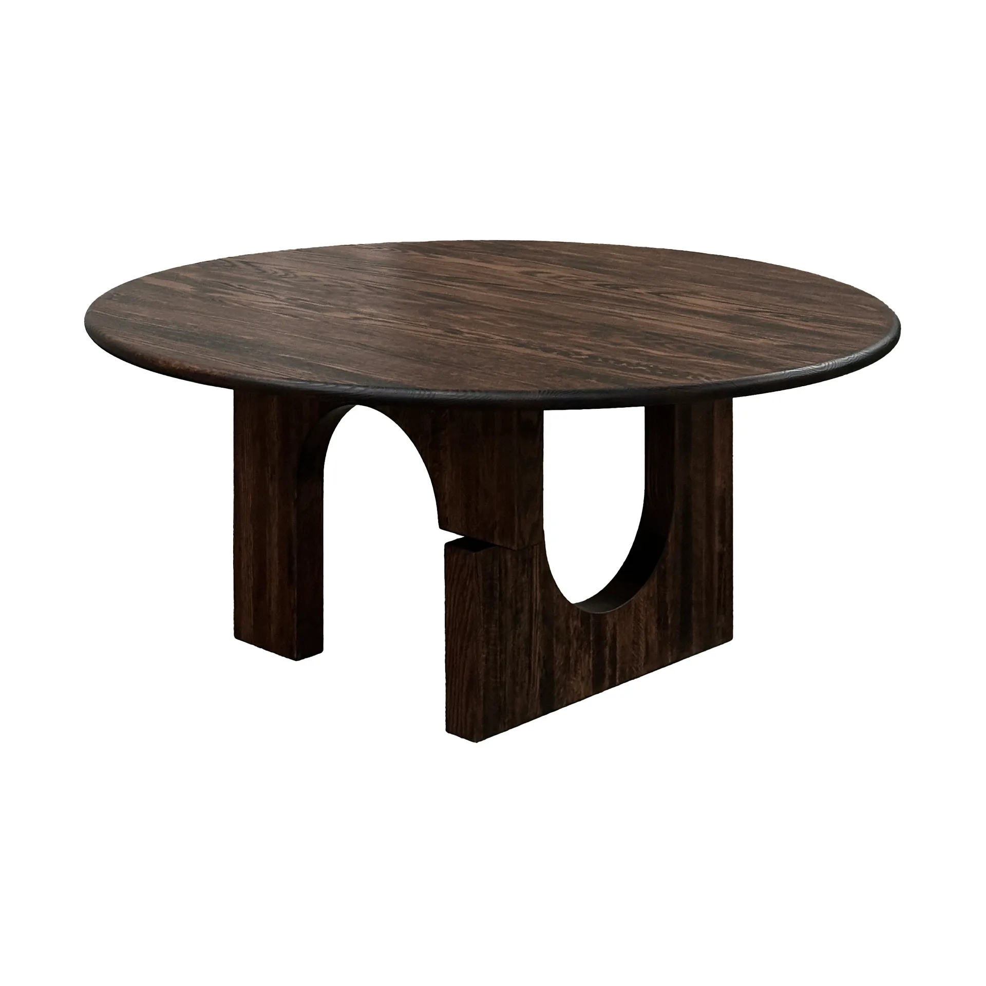 Sanders dining table Ø160 cm, Dark stained walnut Tinted