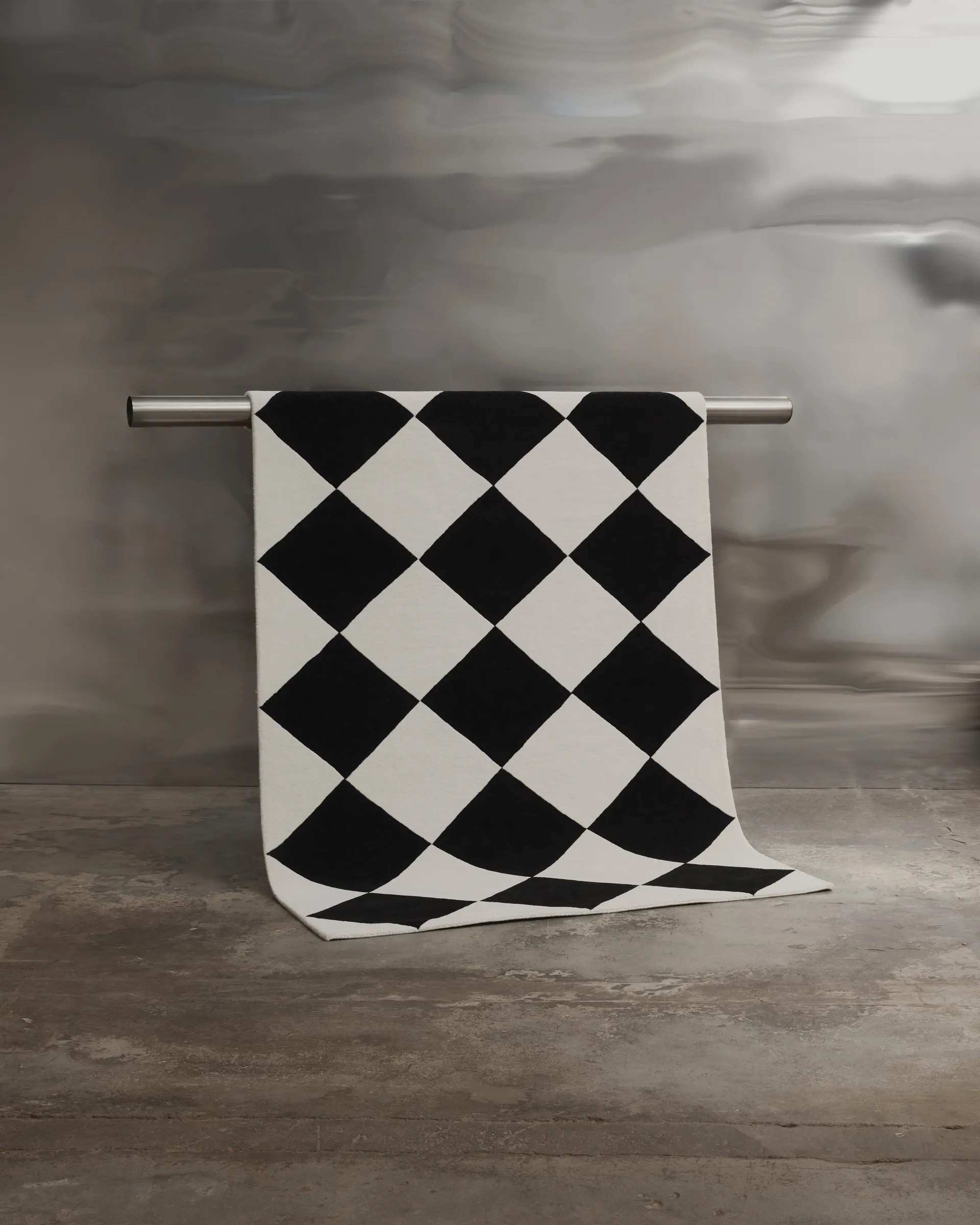 Tenman wool carpet 200x300 cm, Black-white Tinted