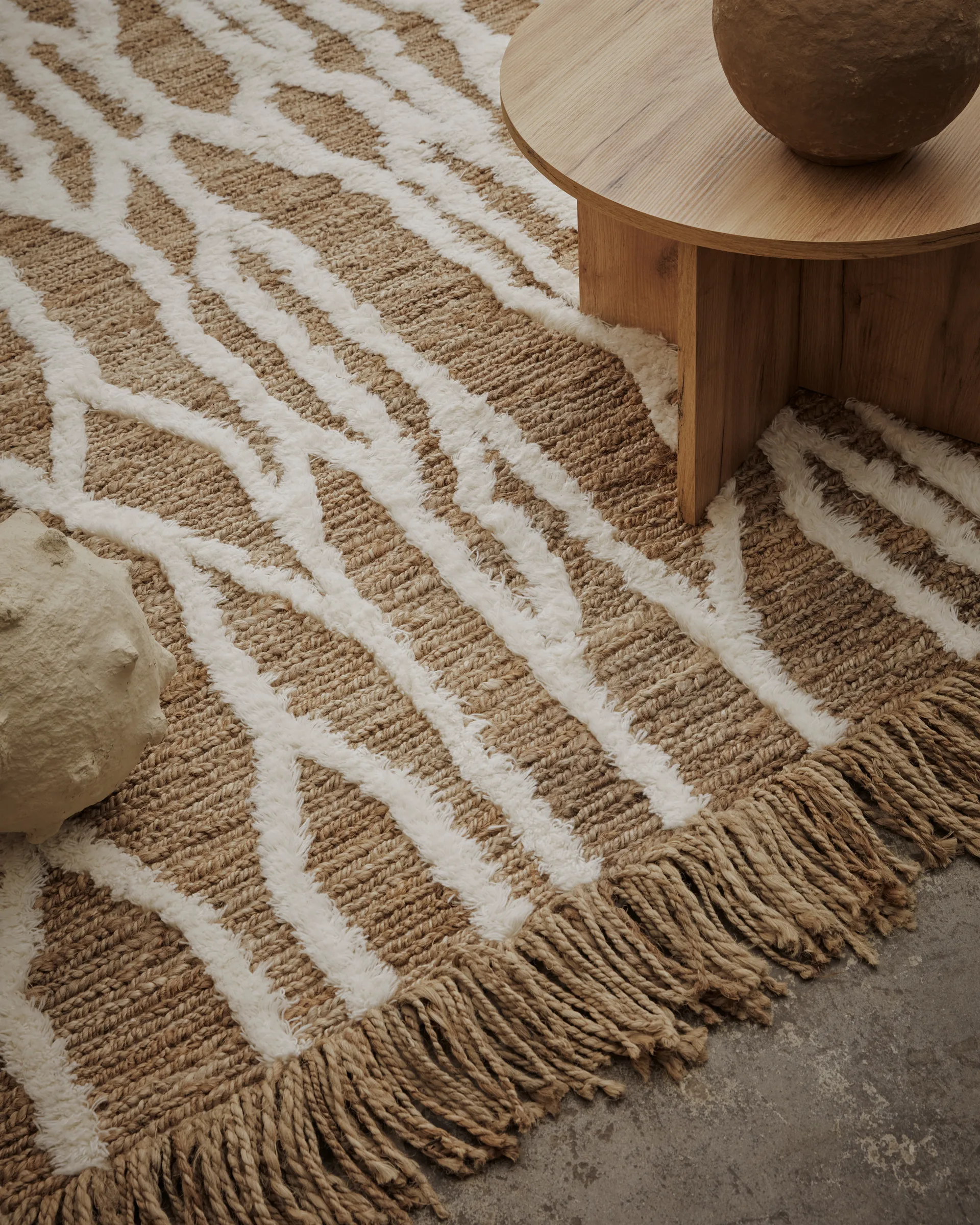 Wahl jute carpet 170x240 cm, Brown-offwhite Tinted