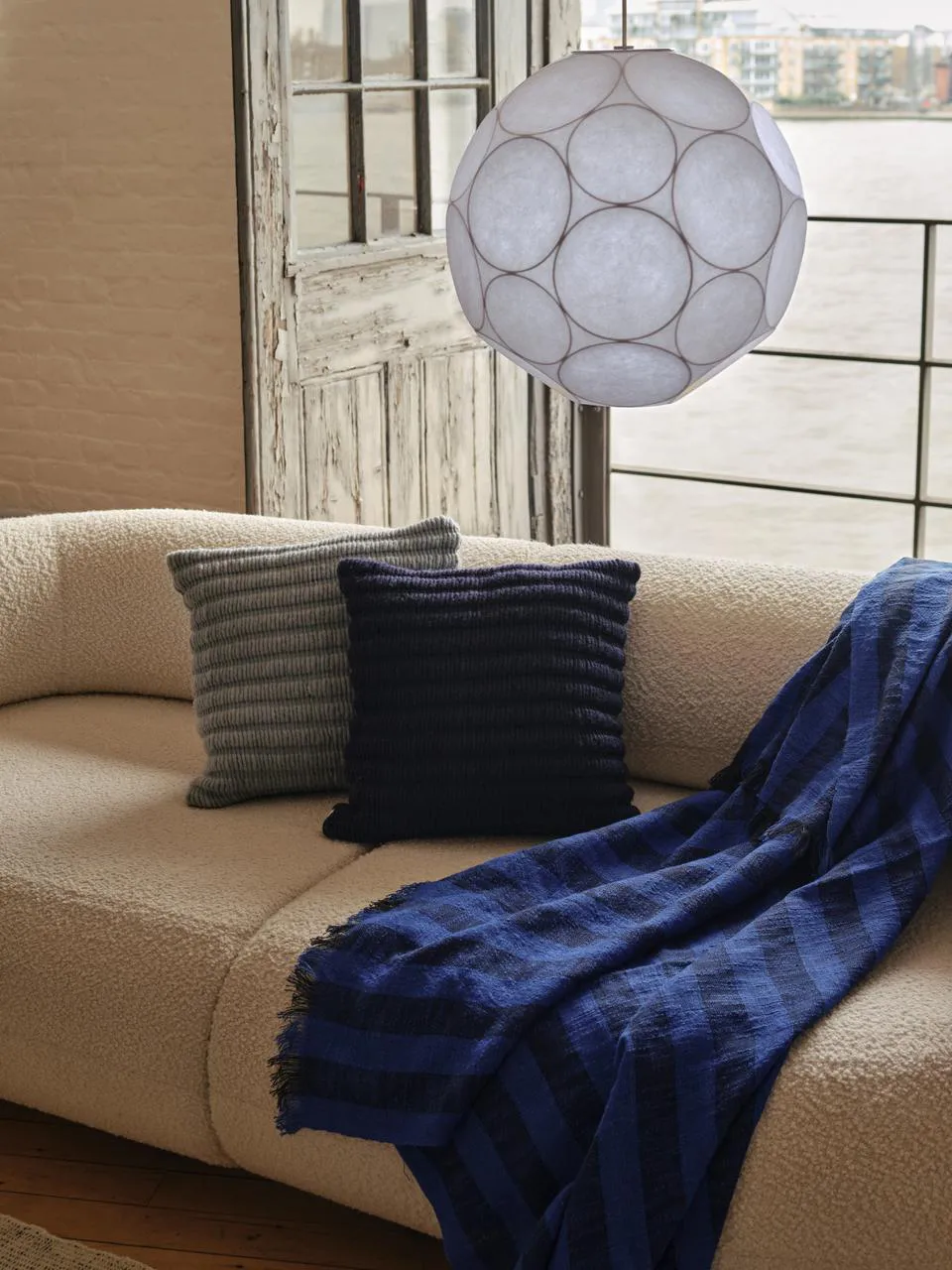 Band throw 160x200 cm, Blue & Black Tom Dixon