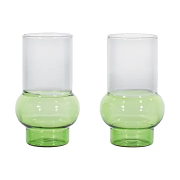 Bump Tall drinking glass 2-pack - Green - Tom Dixon