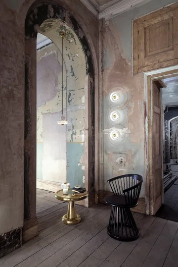 Fan chair upholstered seat - Black birch-black leather - Tom Dixon