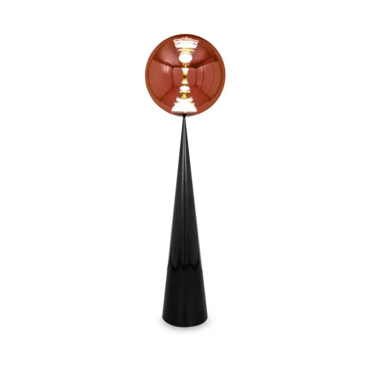 Globe fat floor lamp LED 175,5 cm, Copper Tom Dixon