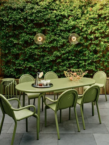 Groove dining table 86x185 cm - Moss - Tom Dixon