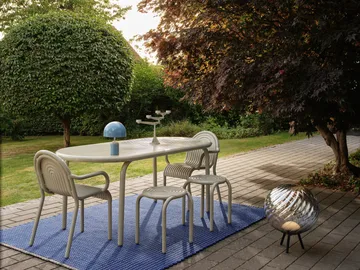 Groove Obround dining table - Putty, 86x186 cm - Tom Dixon