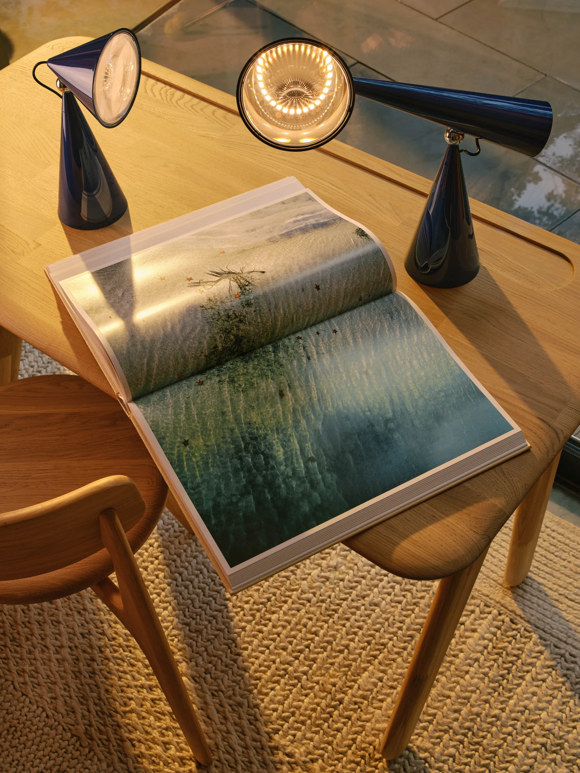 Pose Portable LED table lamp, Indigo Tom Dixon