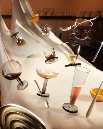 Puck Balloon glass on foot 45 cl 2-pack - Clear-smoke - Tom Dixon