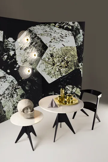 Screw café table Ø90 cm - White marble-cast iron - Tom Dixon