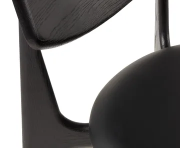 Slab dining chair upholstered seat - Black oak-black leather - Tom Dixon