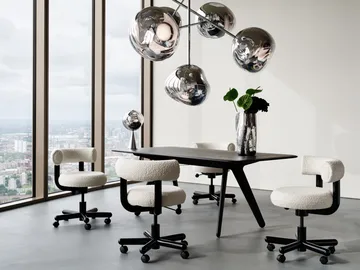 Slab Individual desk 60x120 cm - Black oak - Tom Dixon