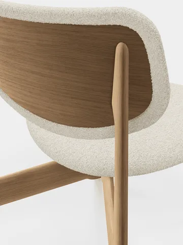 Slab lounge chair upholstered seat - Natural brushed oak-Elle 0200 CMHR Natural - Tom Dixon