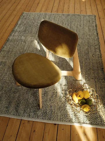 Slab lounge chair upholstered seat - Natural brushed oak-Royal 0162 CMHR Khaki - Tom Dixon