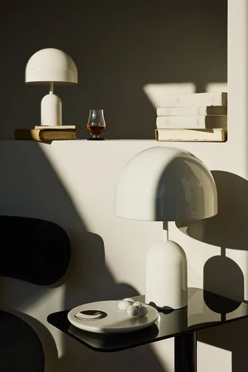 Stone serving tray Ø22 cm - White marble-silver - Tom Dixon