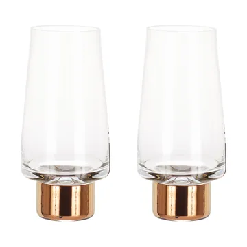 Tank High Ball drinking glass 38 cl 2-pack - Clear-copper - Tom Dixon