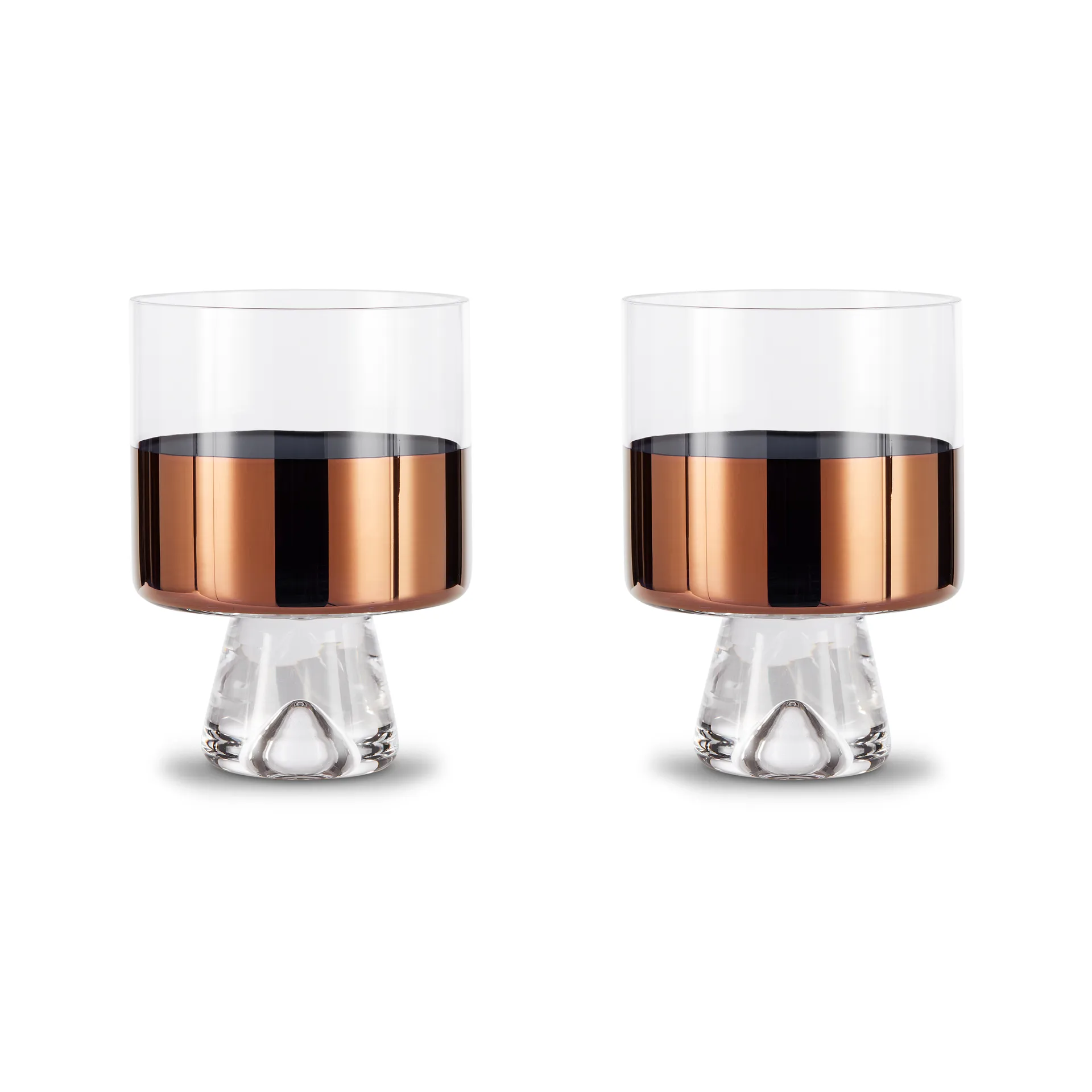 Tank Low Ball drinking glass 24 cl 2-pack, Clear-copper Tom Dixon