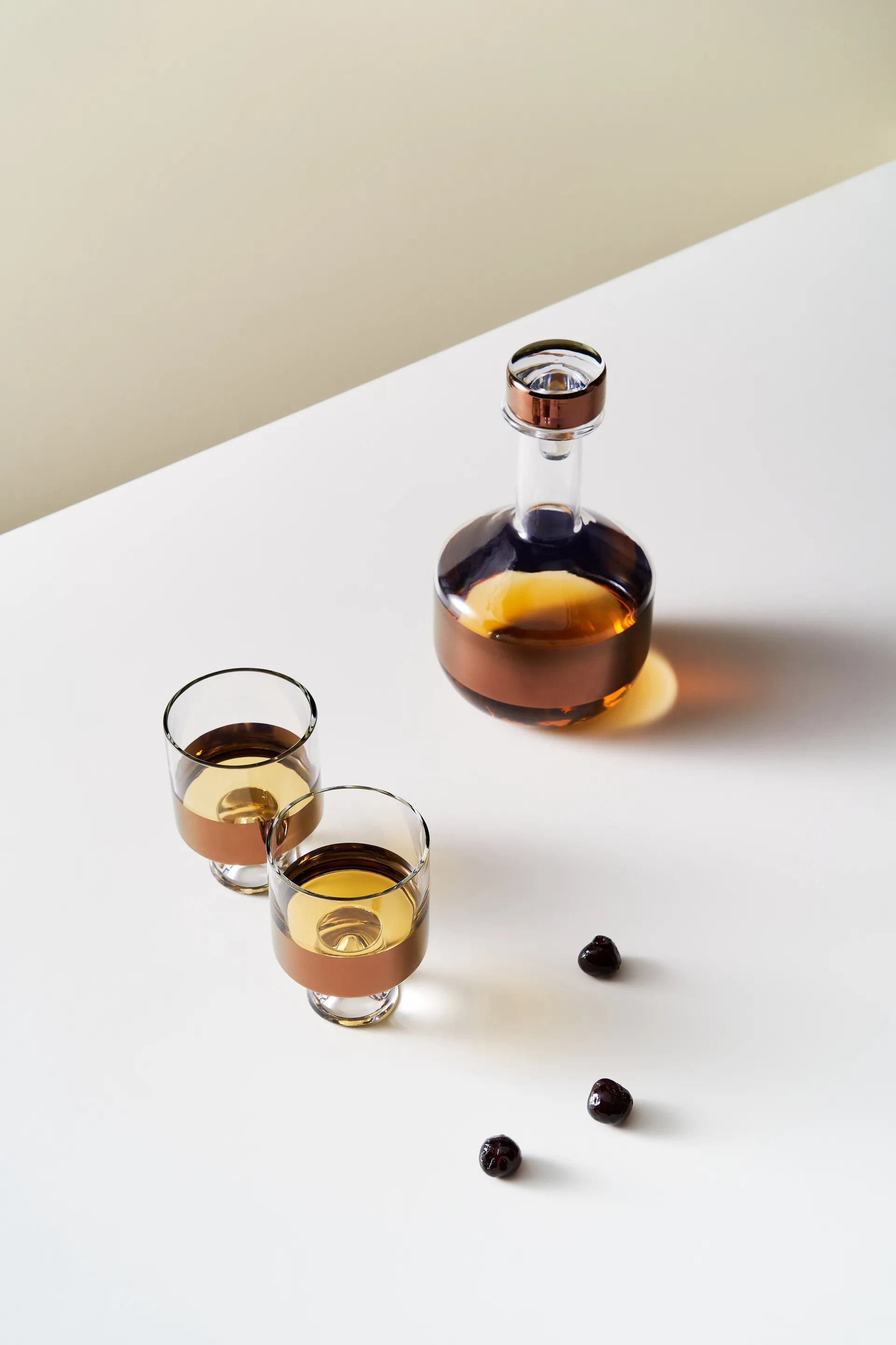 Tank Low Ball drinking glass 24 cl 2-pack, Clear-copper Tom Dixon