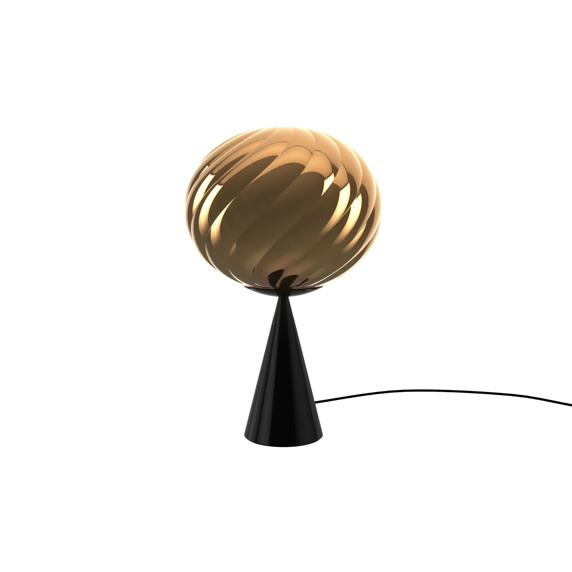 Whirl cone fat table lamp, Gold-black Tom Dixon